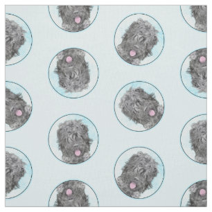 Black Russian Terrier BRT RBT Painting Pet Dog Art Fabric