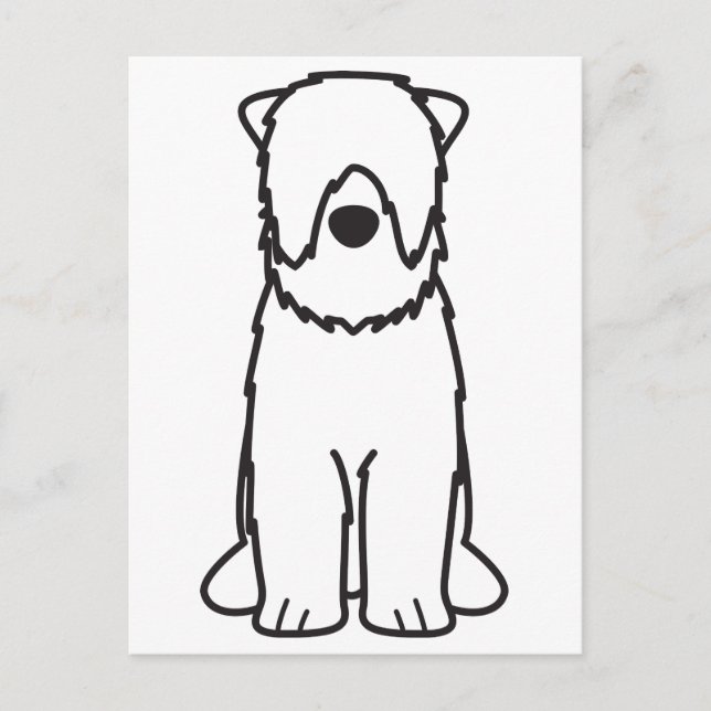 Black Russian Terrier Dog Cartoon Postcard (Front)