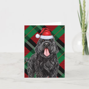 Black Russian Terrier Dog Christmas Holiday Plaid