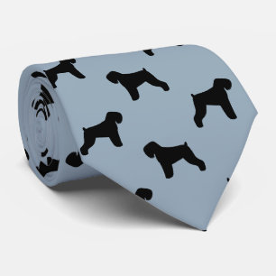 Black Russian Terrier Dog Silhouettes Pattern Tie