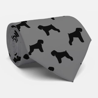 Black Russian Terrier Dog Silhouettes Pattern Tie