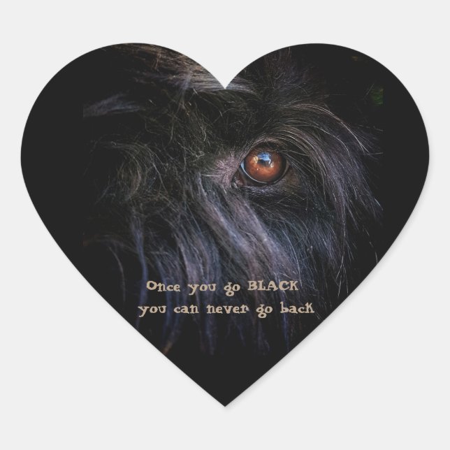 Black Russian Terrier Heart Sticker (Front)