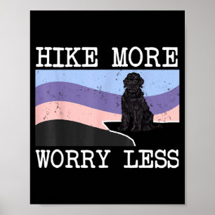 Black russian terrier hike more worry less graphic poster