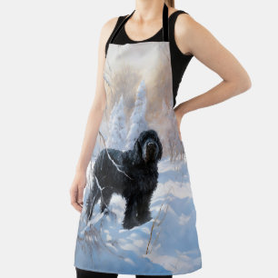 Black Russian Terrier Let It Snow Christmas  Apron