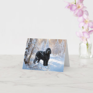 Black Russian Terrier Let It Snow Christmas  Card