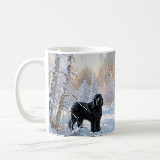Black Russian Terrier Let It Snow Christmas  Coffee Mug (Left)