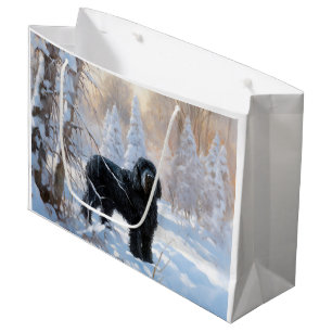 Black Russian Terrier Let It Snow Christmas Large Gift Bag