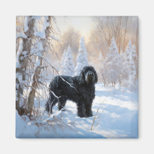 Black Russian Terrier Let It Snow Christmas  Magnet