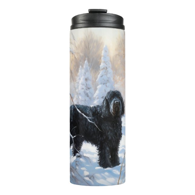 Black Russian Terrier Let It Snow Christmas  Thermal Tumbler (Front)