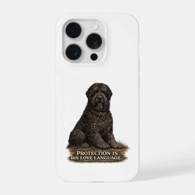 Black Russian Terrier – Love Language iPhone Case (Back)