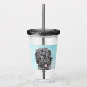 Black Russian Terrier Painting - Cute Original Dog Acrylic Tumbler