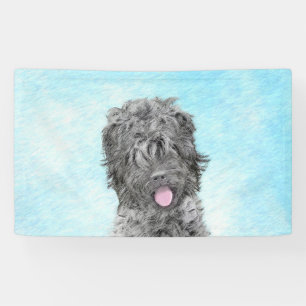 Black Russian Terrier Painting - Cute Original Dog Banner