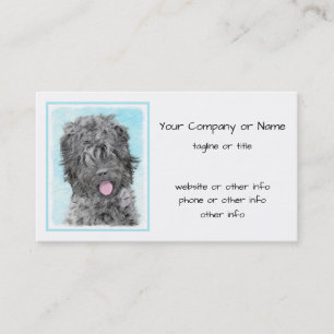 Black Russian Terrier Painting - Cute Original Dog Business Card
