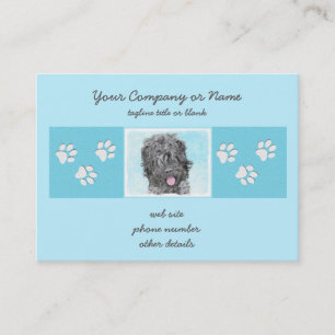 Black Russian Terrier Painting - Cute Original Dog Business Card