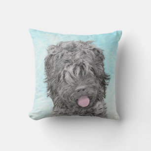 Black Russian Terrier Painting - Cute Original Dog Cushion