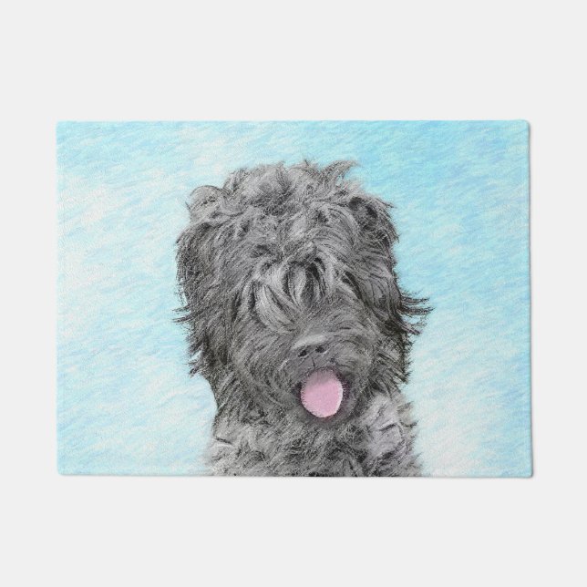 Black Russian Terrier Painting - Cute Original Dog Doormat (Front)