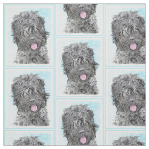 Black Russian Terrier Painting - Cute Original Dog Fabric