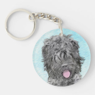 Black Russian Terrier Painting - Cute Original Dog Key Ring