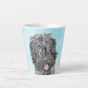 Black Russian Terrier Painting - Cute Original Dog Latte Mug