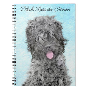 Black Russian Terrier Painting - Cute Original Dog Notebook