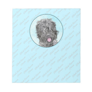 Black Russian Terrier Painting - Cute Original Dog Notepad