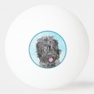 Black Russian Terrier Painting - Cute Original Dog Ping Pong Ball