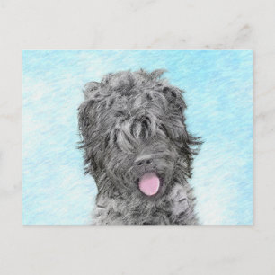 Black Russian Terrier Painting - Cute Original Dog Postcard