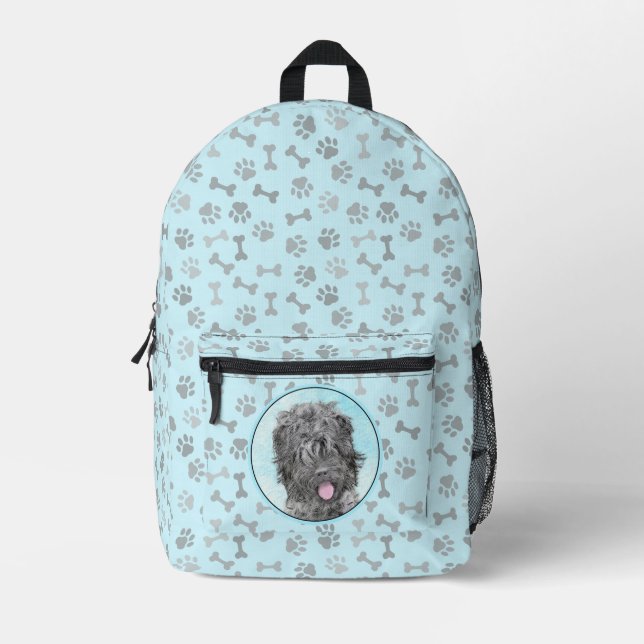 Black Russian Terrier Painting - Cute Original Dog Printed Backpack (Front)