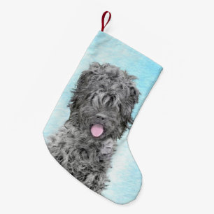 Black Russian Terrier Painting - Cute Original Dog Small Christmas Stocking