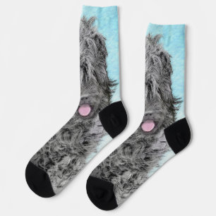 Black Russian Terrier Painting - Cute Original Dog Socks
