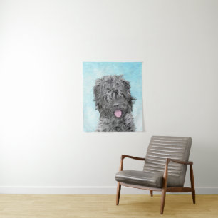 Black Russian Terrier Painting - Cute Original Dog Tapestry