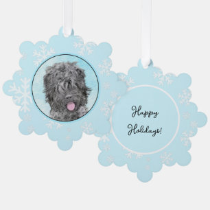 Black Russian Terrier Painting - Cute Original Dog Tree Decoration Card