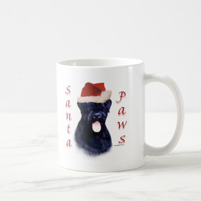 Black Russian Terrier Santa Paws Coffee Mug (Right)