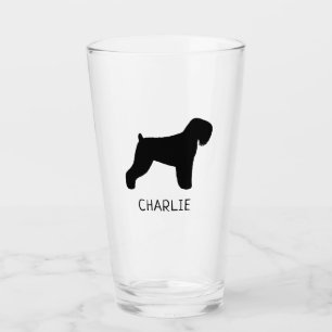 Black Russian Terrier Silhouette Personalised Dog Glass