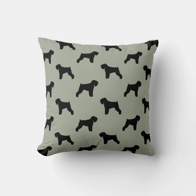 Black Russian Terrier Silhouettes Pattern Cushion (Front)