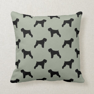 Black Russian Terrier Silhouettes Pattern Cushion