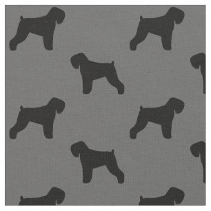 Black Russian Terrier Silhouettes Pattern Fabric