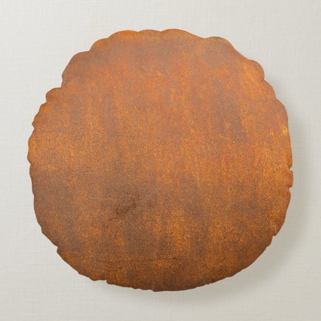 Black rust, metal texture close-up. round cushion (Front)