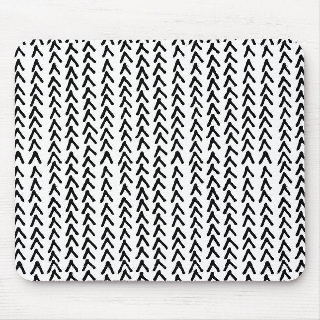 Black Rustic Tribal Pattern Mousepad (Front)