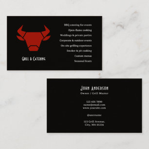 Black Rustic Vintage Logo Catering Business Card