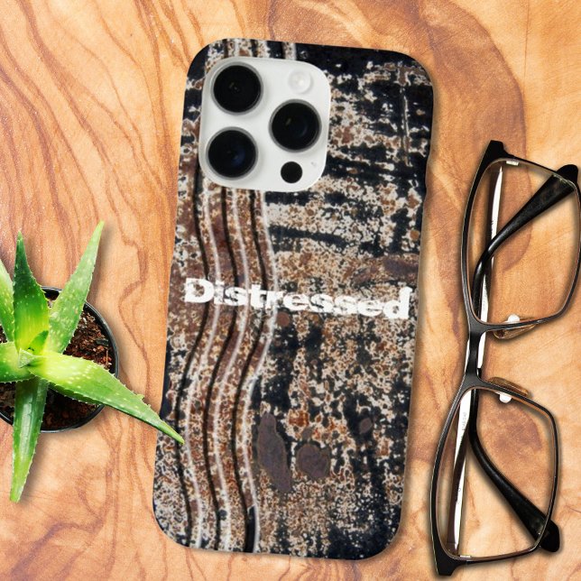 Black Rusty Metal Grunge Photograph Case-Mate iPhone Case (Faux rust phone case template back side)