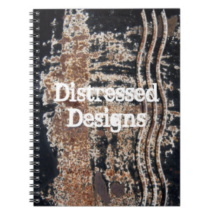 Black Rusty Metal Grunge Photograph Notebook