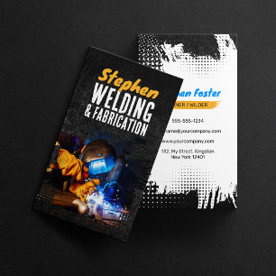 Black Rusty Welding Contractor Metal Fabrication Business Card