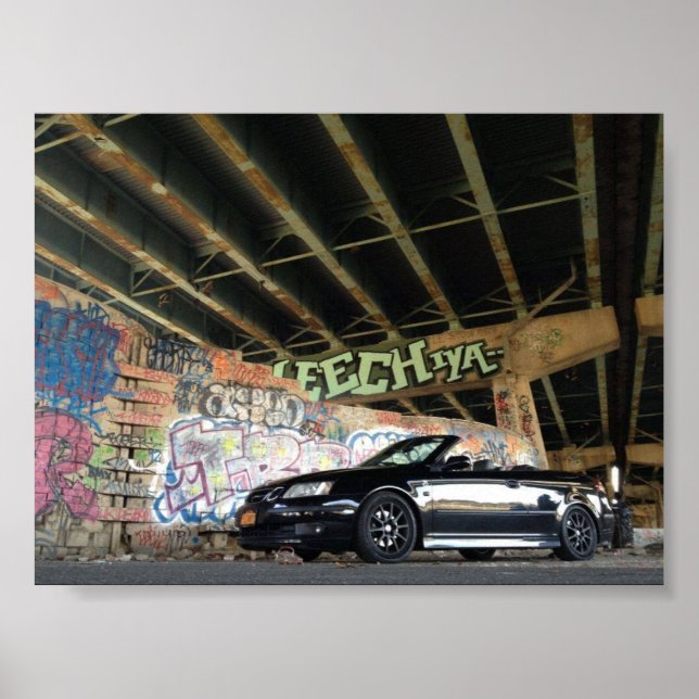 Black Saab 93 Convertible Poster (Front)