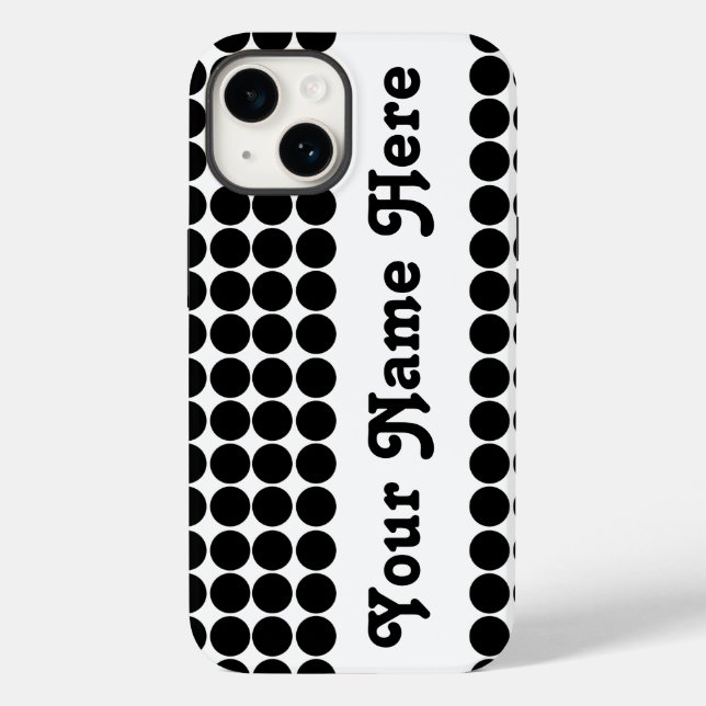 Black Safari Dot with name Case-Mate iPhone Case (Back)