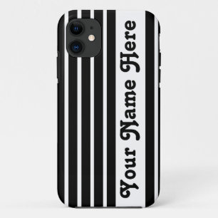 Black Safari Stripe with name Case-Mate iPhone Case