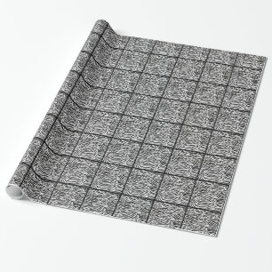 Black Safari Zebra Tiled Wrapping Paper