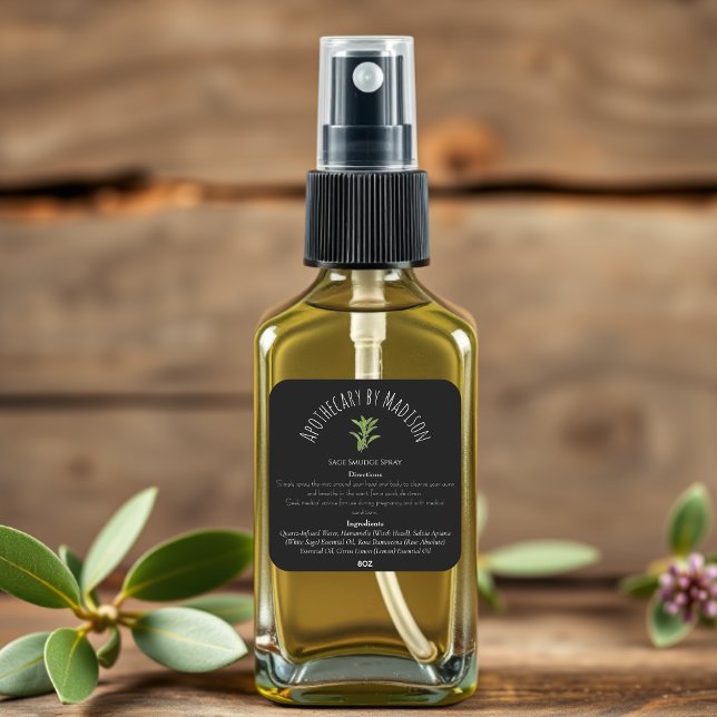 Black | Sage Smudge Spray Bottle Labels (Creator Uploaded)
