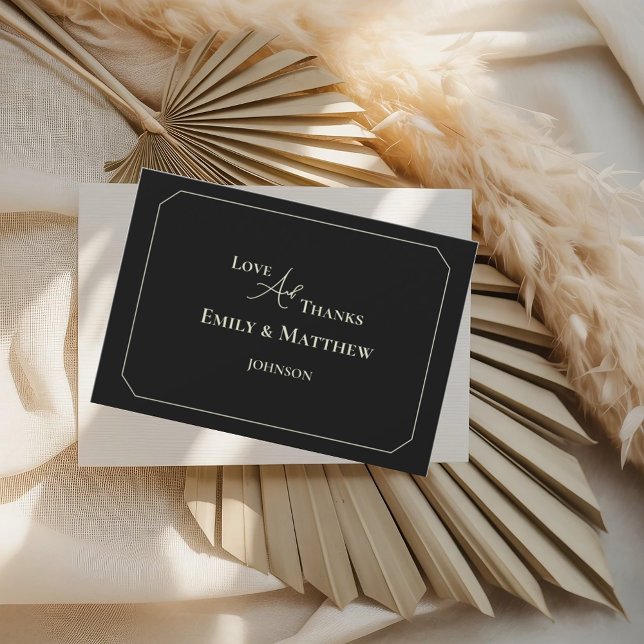Black Sage Wedding Thank You Card With QR Code (Creator Uploaded)