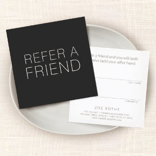 Black Salon Spa Customer Referral Card